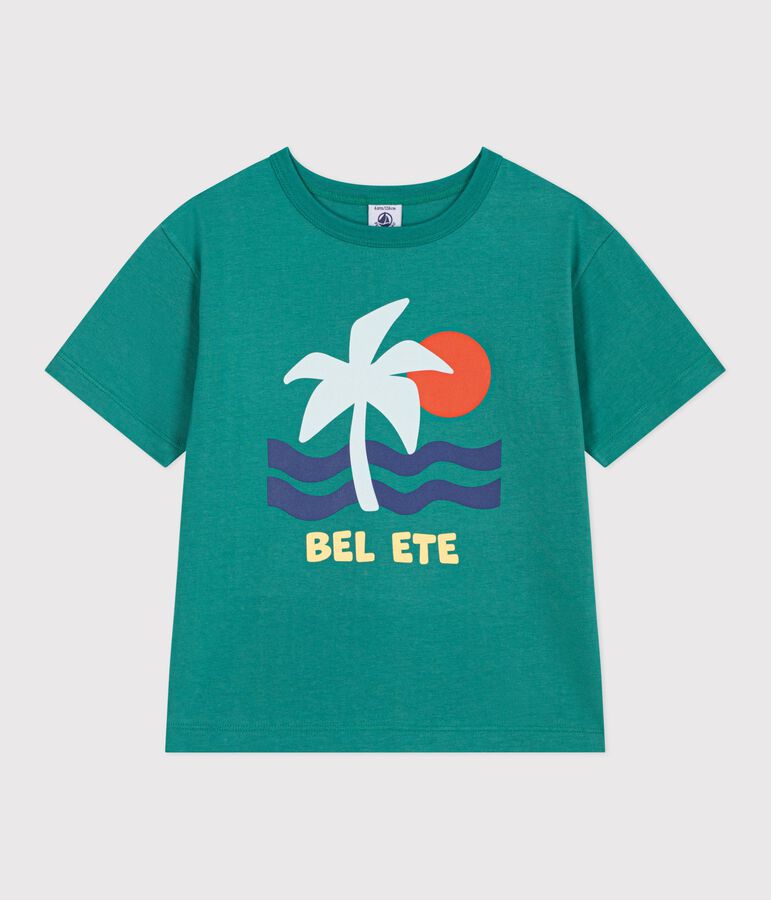 Katoenen T-shirt met korte mouwen voor kinderen groen