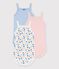Lot de 3 bodies fleuris bretelles bébé en coton variante 1