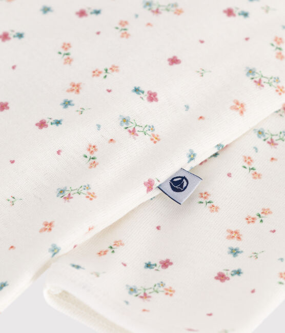 Bodyjama bébé sans pieds en coton imprimé fleuri blanc MARSHMALLOW/blanc MULTICO