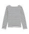 Marinière enfant fille en jersey blanc MARSHMALLOW/bleu SMOKING