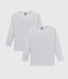 Set van 2 witte T-shirts met lange mouwen jongens