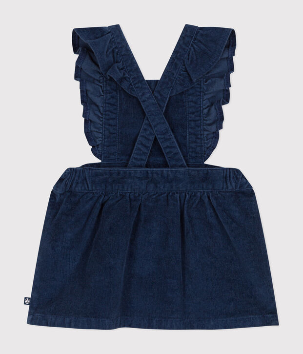 Robe sans manche en velours b&eacute;b&eacute; bleu fonc&eacute;