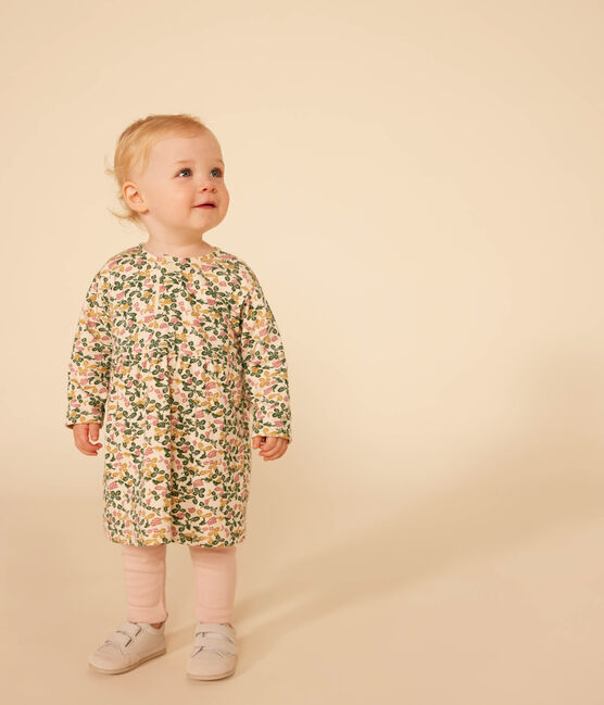 Jurk met lange mouwen van tubic en legging van katoen voor baby's wit AVALANCHE/ MULTICO