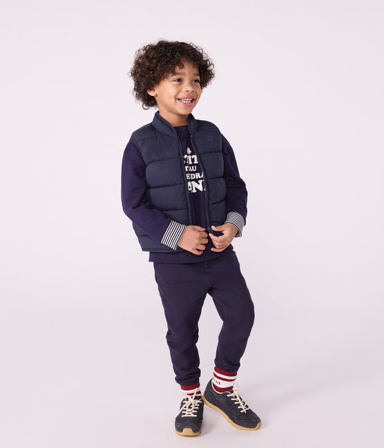 Doudoune enfant sans manche bicolore réversible bleu SMOKING/jaune JAUNE