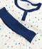 Jongenspyjama met hoge taille van molton wit MARSHMALLOW/wit MULTICO