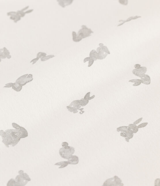 Katoenen babytrappelzakje met konijntjes TOG 2 wit MARSHMALLOW/grijs GRIS
