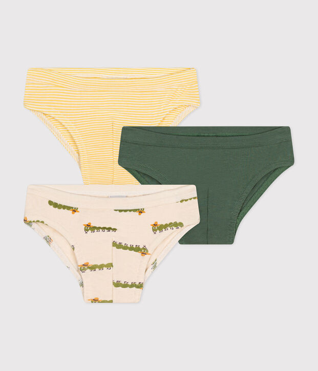 Lot de 3 slips millepatte en coton enfant multicouleur