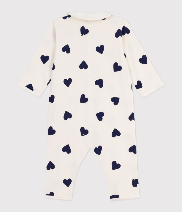 Katoenen babypyjama zonder voetjes met print blauw/blauw