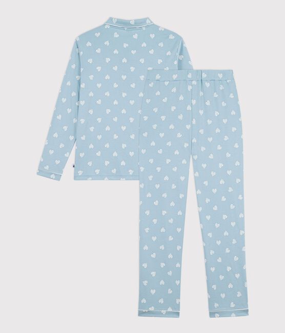 Pyjama boutonné femme en coton imprimé MIMI/ ECUME