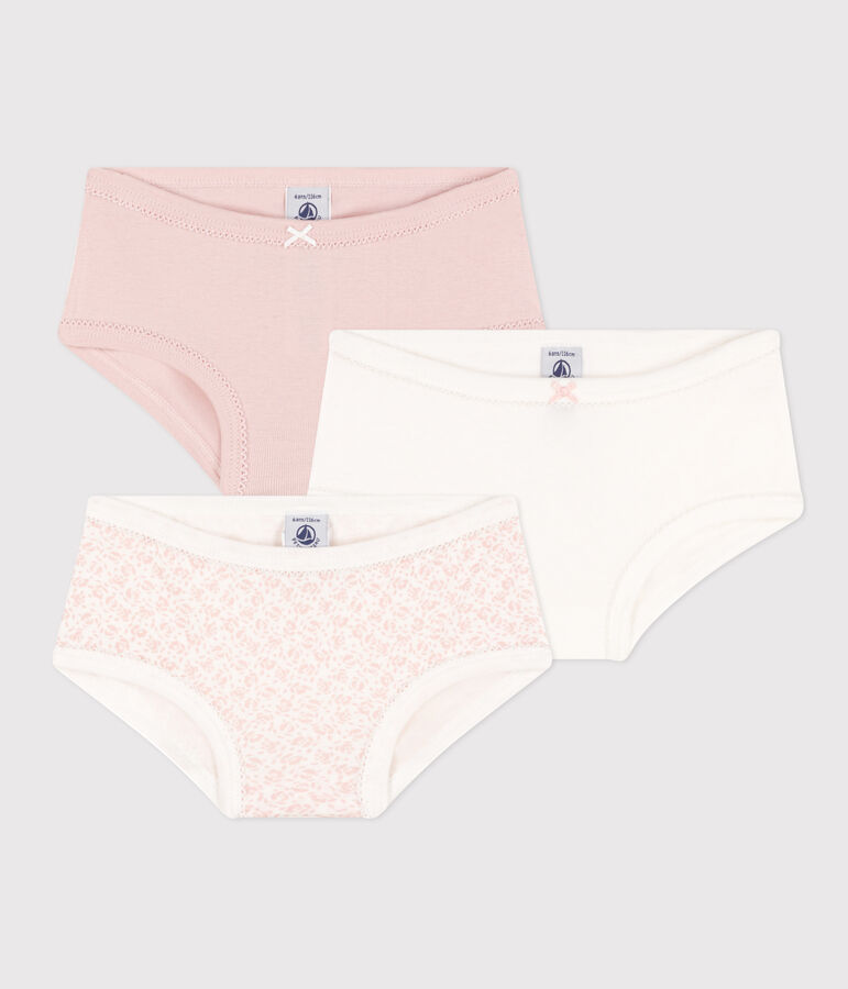 Lot de 3 culottes taille haute en coton enfant multicouleur
