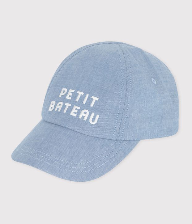 Pet van lichte spijkerstof voor baby's - Petit Bateau blauw