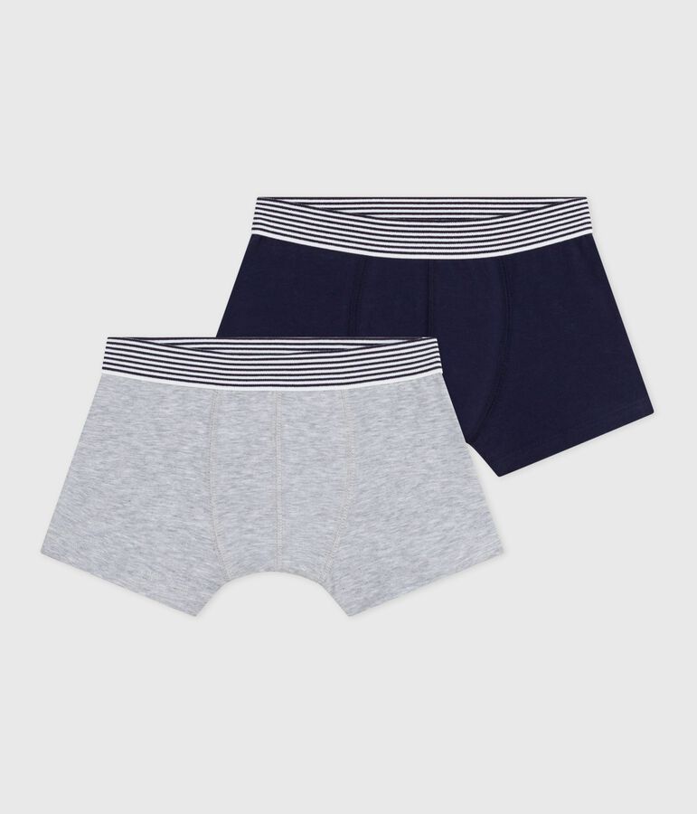 Lot de boxers enfant en coton et elasthanne uni multicouleur