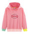 Kindersweater met capuchon van gebreide stof roze CUPCAKE/wit MARSHMALLOW