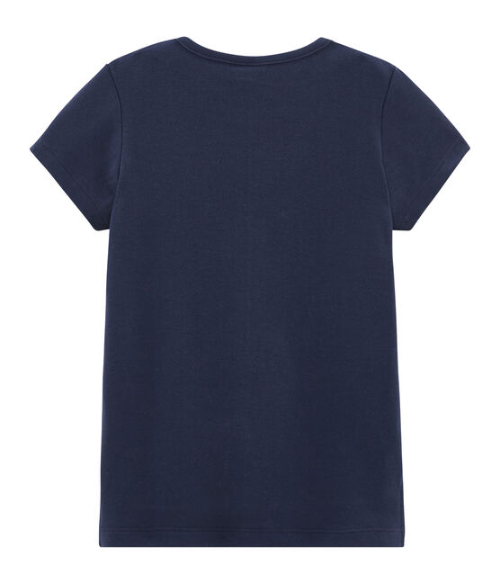 Tee-shirt manches courtes enfant fille bleu SMOKING