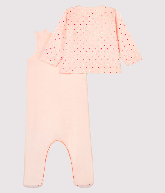 Ensemble bébé 2 pièces en côte rose FLEUR/rose GEISHA