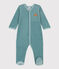 Pyjama bébé ours en velours vert BRUT