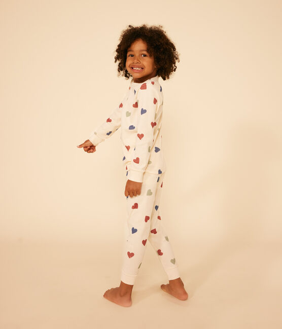 Katoenen pyjama met hartmotief voor kinderen wit AVALANCHE/ MULTICO