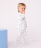 Babypyjama van geruwde fleece met kraag en hartjesprint MARSHMALLOW/ ADRIATIC