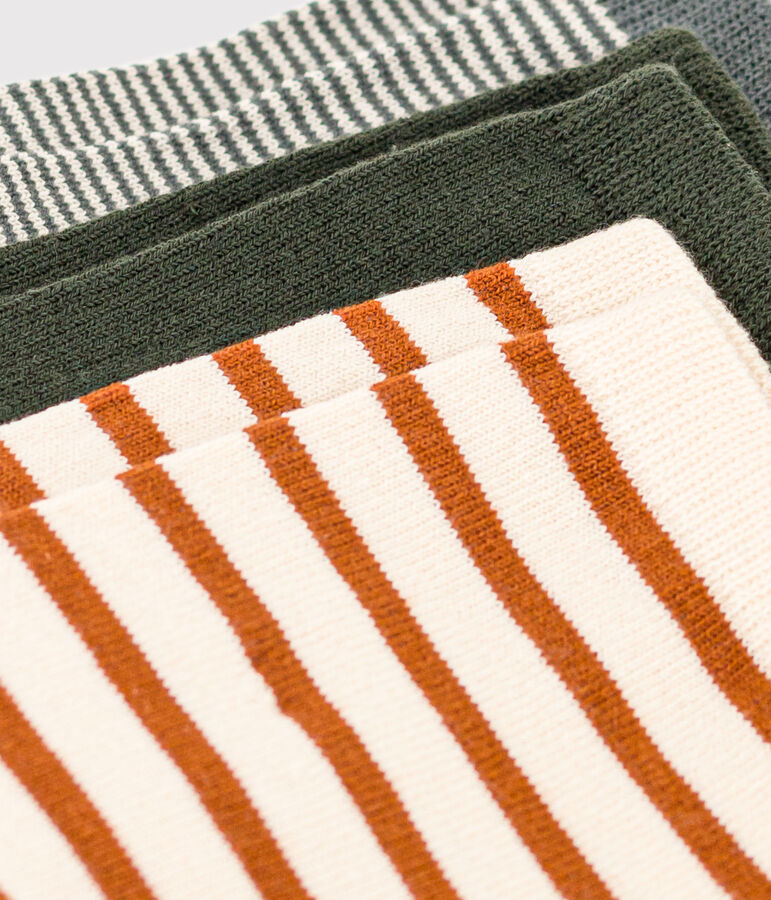 Set van 3 paar sokken met milleraies-streepjes voor jongens en meisjes multicouleur