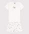 Pyjacourt animaux marins en coton petite fille blanc MARSHMALLOW/blanc MULTICO