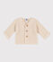 Cardigan bébé tricot point mousse en coton écru AVALANCHE