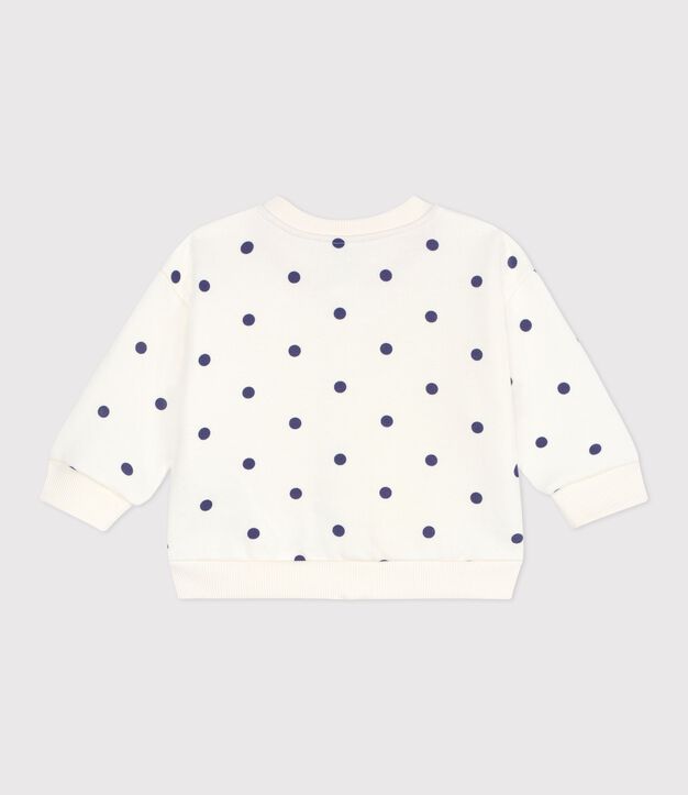 Katoenen babyjasje met stippenprint in collegestijl blauw/blauw
