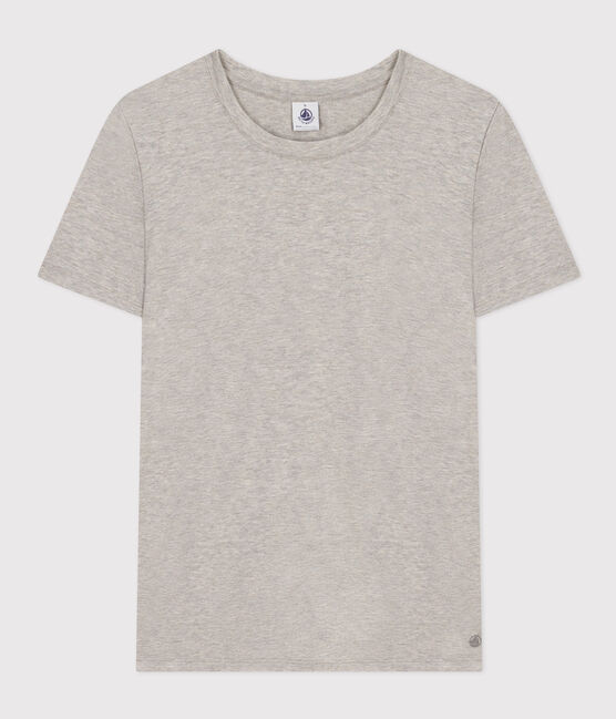 LE Droit, katoenen T-shirt voor dames met ronde hals grijs CHATON CHINE