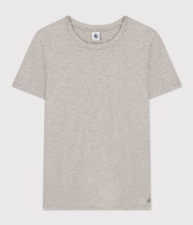 LE Droit, katoenen T-shirt voor dames met ronde hals grijs
