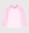Kinderzwemshirt met uv-bescherming, lange mouwen en strepen roze/wit