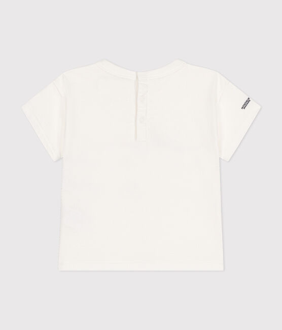 Katoenen T-shirt met Monsieur Madame-motief voor baby's wit MARSHMALLOW