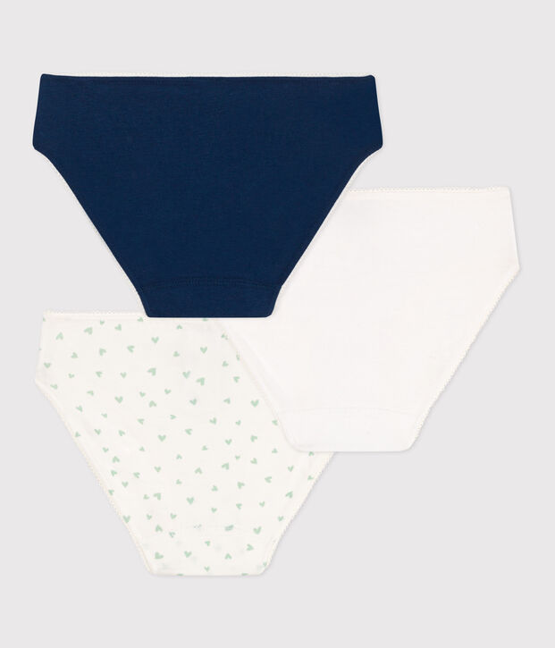 Lot de 3 culottes enfant en coton et &eacute;lasthanne imprim&eacute; c&oelig;urs multicouleur