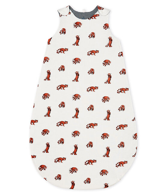 Gigoteuse bébé garçon réversible en côte blanc MARSHMALLOW/blanc MULTICO