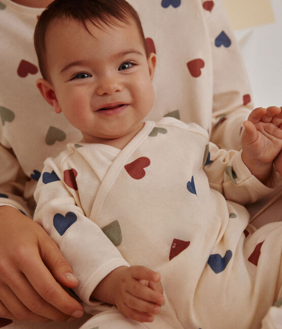 Katoenen babypyjama met bloemenprint wit AVALANCHE/ MULTICO
