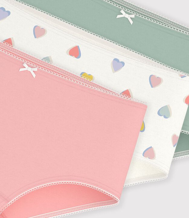 Setje katoenen shorty's met hartjes voor kinderen multicouleur