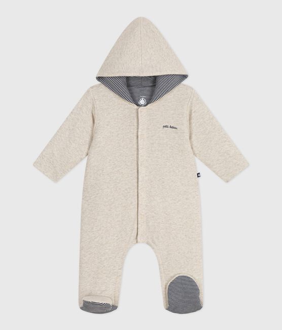 Effen gewatteerd babypakje met capuchon en voetjes beige MONTELIMAR CHINE