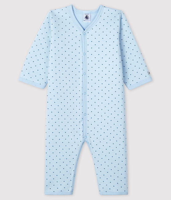 Dors-bien sans pieds bébé garçon en côte ouatinée bleu FRAICHEUR/ MOZAIK