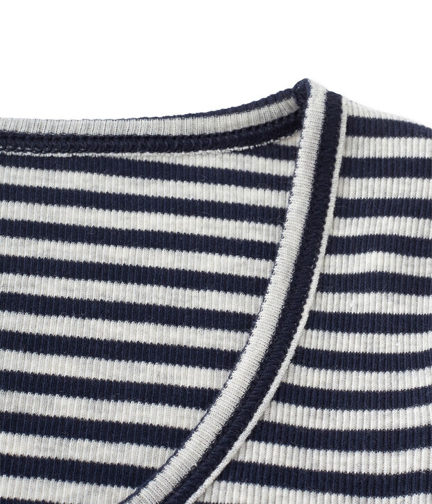 Gestreepte damesbody Colette blauw/grijs