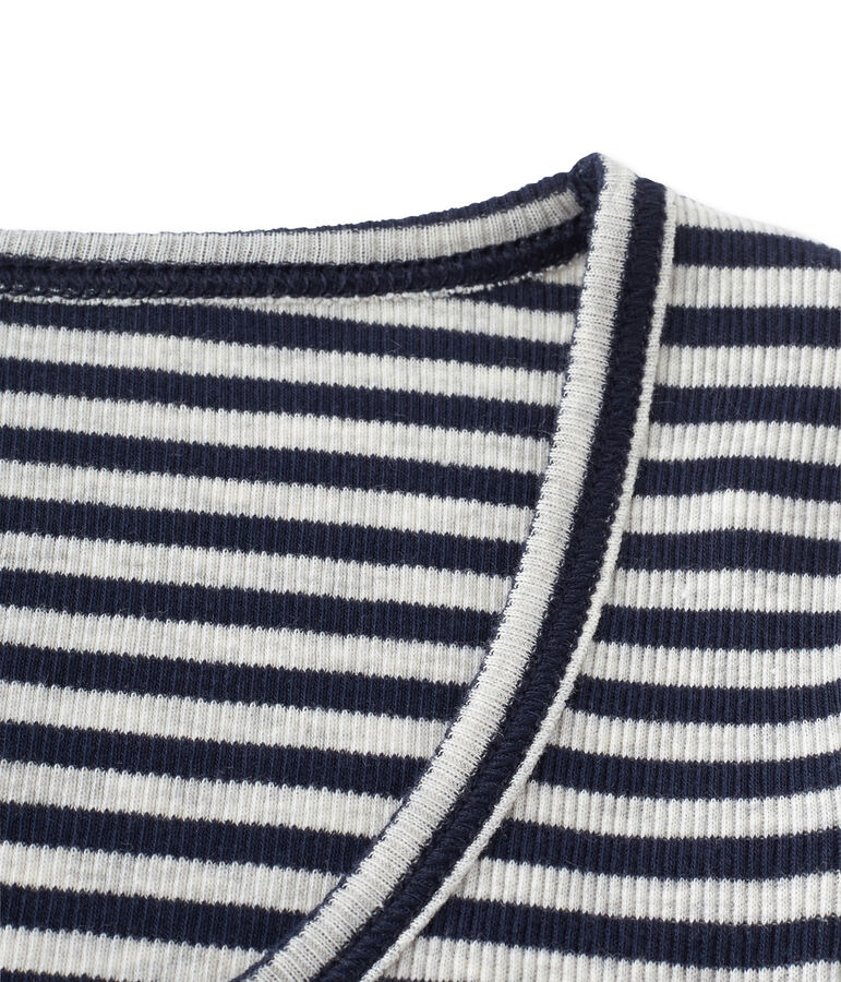 Gestreepte damesbody Colette blauw/grijs