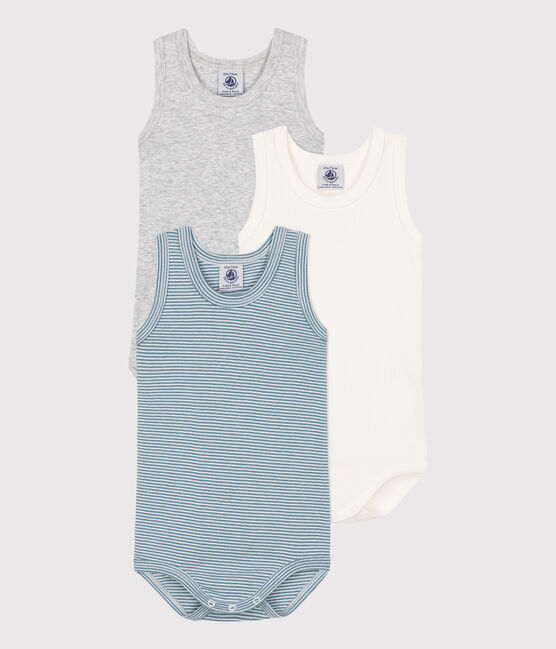 Lot de 3 bodies sans manches milleraies bébé en coton variante 1