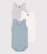 Lot de 3 bodies sans manches milleraies bébé en coton