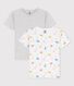 Set met 2 T-shirts met korte mouwen voor jongens in biokatoen