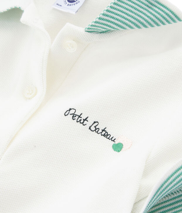 Polo &agrave; manches courtes enfant fille blanc