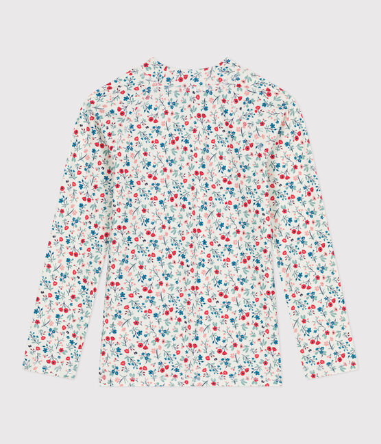 Teeshirt de bain anti uv enfant manche longue fleuri blanc MARSHMALLOW/blanc MULTICO