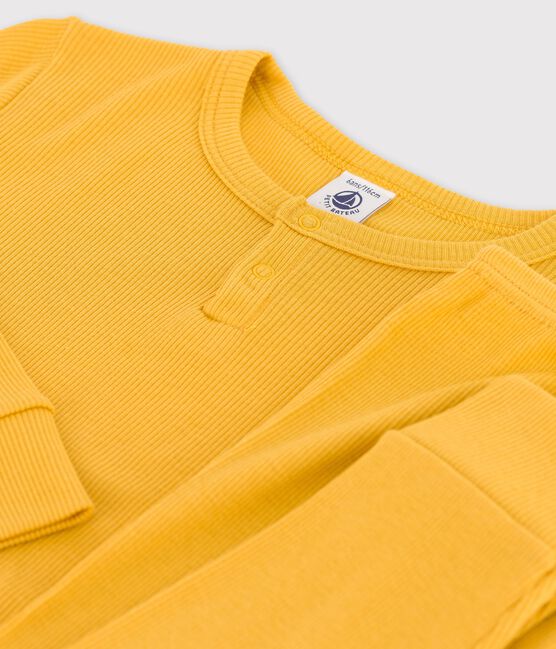 Pyjama uni en coton lyocell enfant jaune OCRE