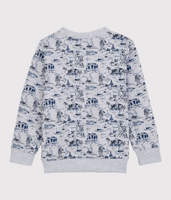Sweatshirt en molleton enfant garçon gris POUSSIERE/blanc MULTICO