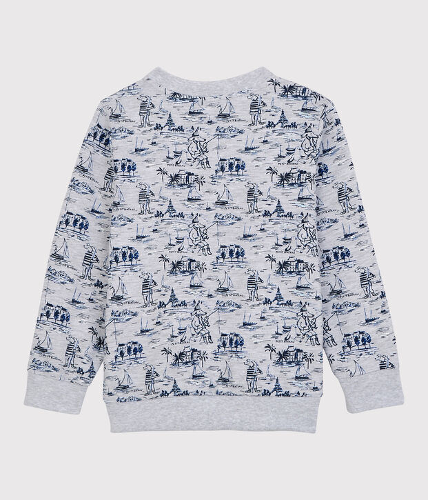 Sweatshirt en molleton enfant gar&ccedil;on gris/multicouleur