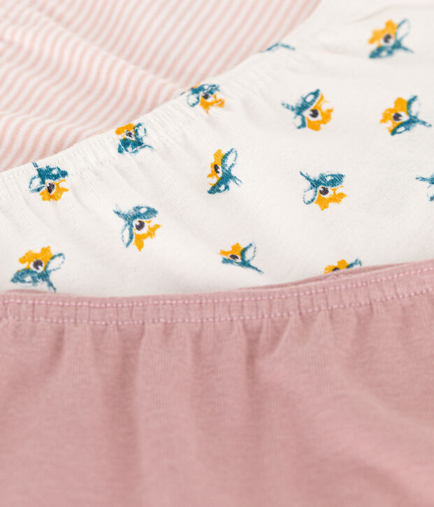 Set van 3 katoenen shorty's met bloemetjes voor meisjes multicouleur
