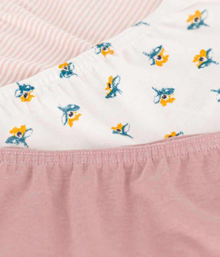 Set van 3 katoenen shorty's met bloemetjes voor meisjes multicouleur