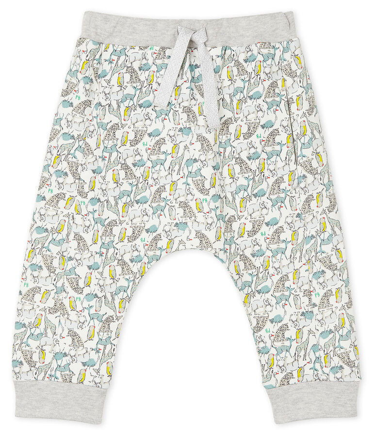 Pantalon b&eacute;b&eacute; gar&ccedil;on en molleton l&eacute;ger blanc/multicouleur