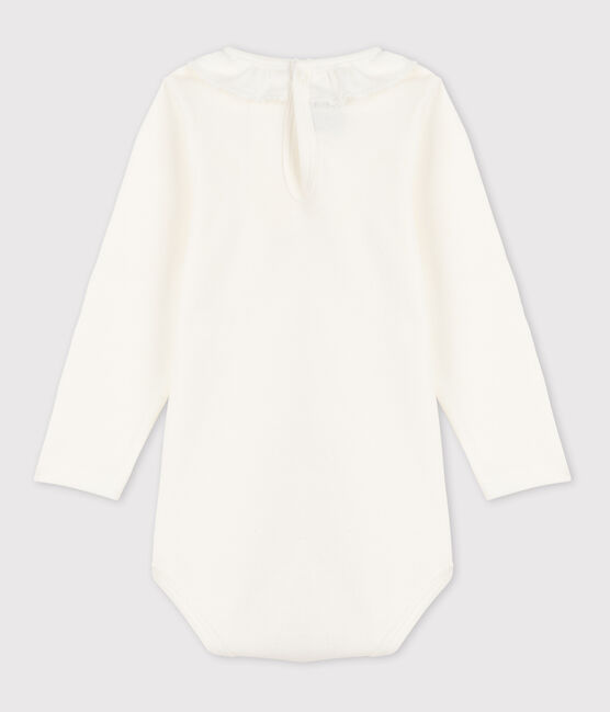 Babybody met lange mouwen en kraagje van katoen wit MARSHMALLOW